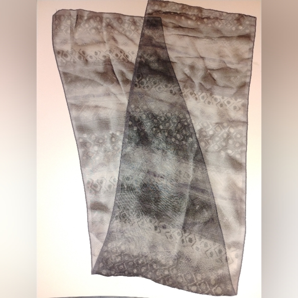 Elegant Sheer Scarf in Gray and Black